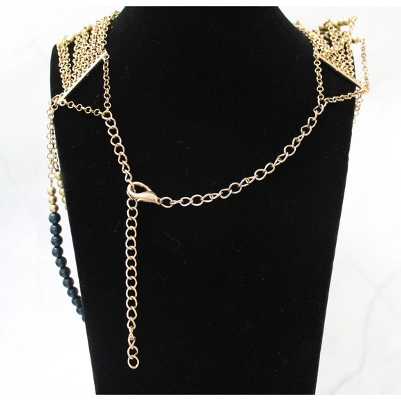 Magnificent 11 Strand Necklace in Shades of Greens, Blues, Gold, Black Beads N73 - Picture 6 of 6